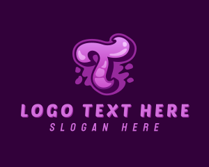 Purple Graffiti Letter T logo