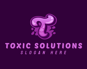 Purple Graffiti Letter T logo design