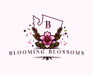 Apple Blossom Flower logo design