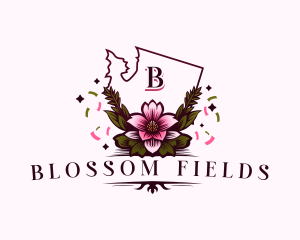 Apple Blossom Flower logo design