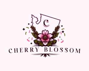 Apple Blossom Flower logo design