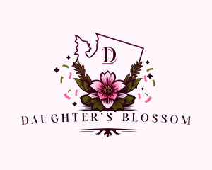 Apple Blossom Flower logo design