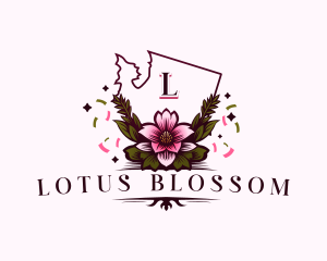 Apple Blossom Flower logo design