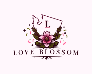 Apple Blossom Flower logo design