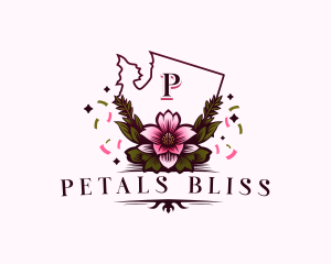 Apple Blossom Flower logo design