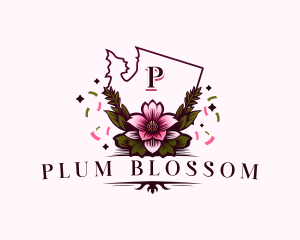 Apple Blossom Flower logo design