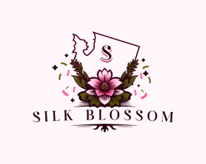 Apple Blossom Flower logo design