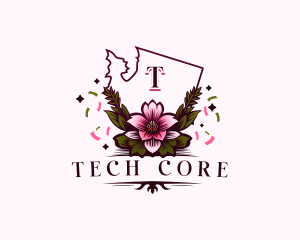 Apple Blossom Flower logo design