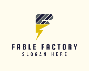 Electric Stripe Letter F logo design