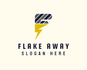 Electric Stripe Letter F logo design