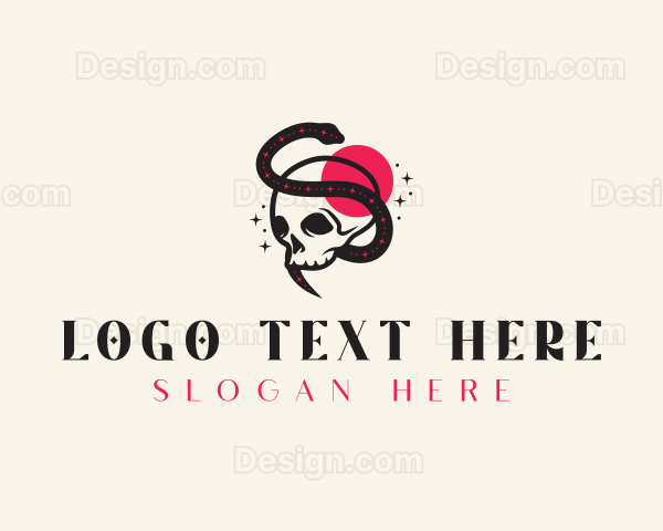 Snake Skull Gothic Logo