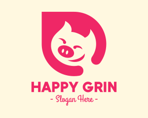 Pink Smiling Pig logo