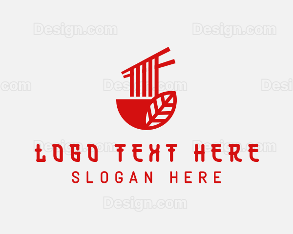 Red Noodle Asian Food Bowl Logo