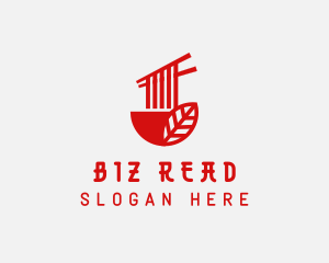 Red Noodle Asian Food Bowl logo design