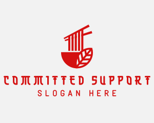 Red Noodle Asian Food Bowl logo design