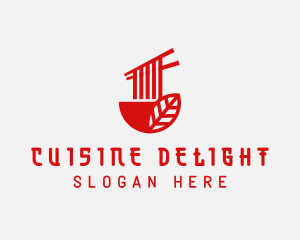 Red Noodle Asian Food Bowl logo design