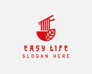 Red Noodle Asian Food Bowl logo design