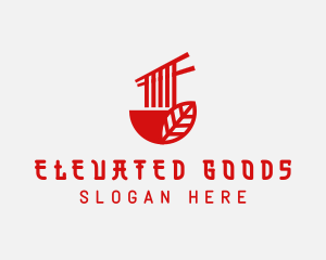 Red Noodle Asian Food Bowl logo design