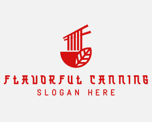 Red Noodle Asian Food Bowl logo design