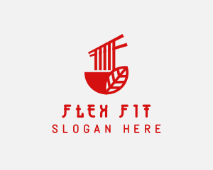 Red Noodle Asian Food Bowl logo design