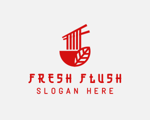 Red Noodle Asian Food Bowl logo design