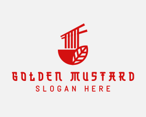 Red Noodle Asian Food Bowl logo design