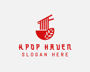 Red Noodle Asian Food Bowl logo design