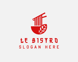 Red Noodle Asian Food Bowl logo design