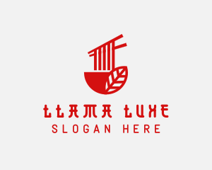 Red Noodle Asian Food Bowl logo design