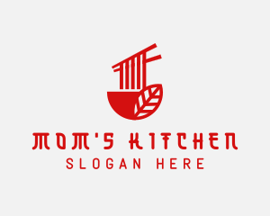 Red Noodle Asian Food Bowl logo design