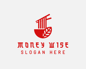 Red Noodle Asian Food Bowl logo design