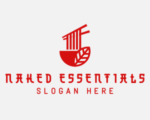 Red Noodle Asian Food Bowl logo design