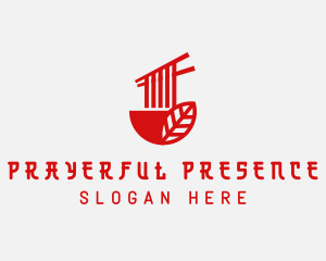 Red Noodle Asian Food Bowl logo design