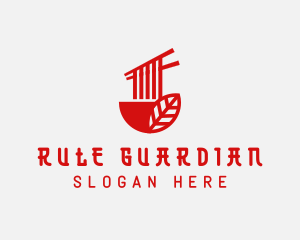 Red Noodle Asian Food Bowl logo design