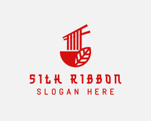 Red Noodle Asian Food Bowl logo design