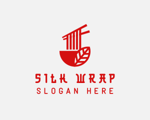 Red Noodle Asian Food Bowl logo design