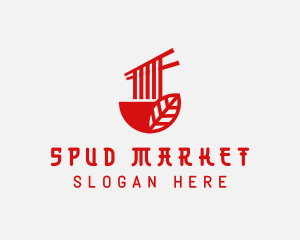 Red Noodle Asian Food Bowl logo design