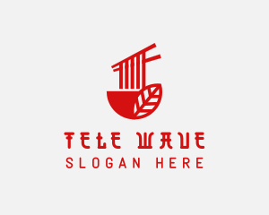 Red Noodle Asian Food Bowl logo design