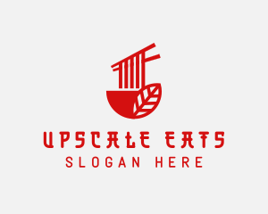 Red Noodle Asian Food Bowl logo design