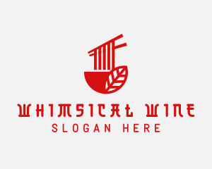 Red Noodle Asian Food Bowl logo design