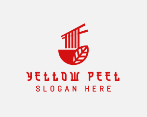 Red Noodle Asian Food Bowl logo design