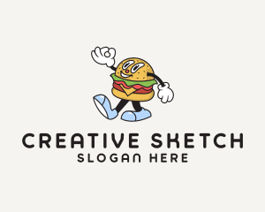 Happy Retro Burger logo design