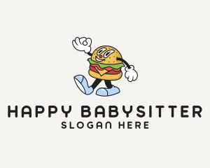 Happy Retro Burger logo design