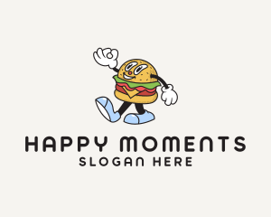 Happy Retro Burger logo design