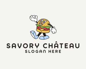 Happy Retro Burger logo design