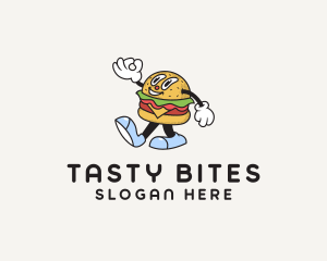 Happy Retro Burger logo design