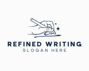 Hand Writing Pen logo design