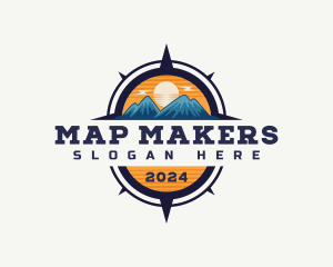 Navigational Mountain Compass Voyage logo design