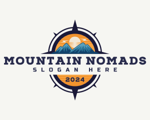 Navigational Mountain Compass Voyage logo design