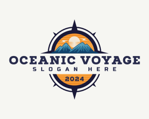 Navigational Mountain Compass Voyage logo design